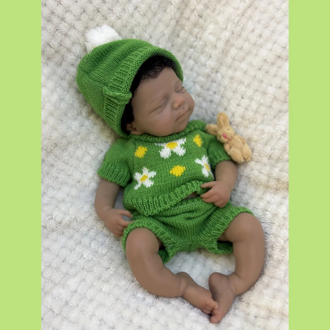Can Open Mouth 26cm Dark Skin Pascale Full Body Silicone Bebe Reborn Girl With Rooted Hair Lifelike reales para niñas Doll lifelikesiliconereborns.com