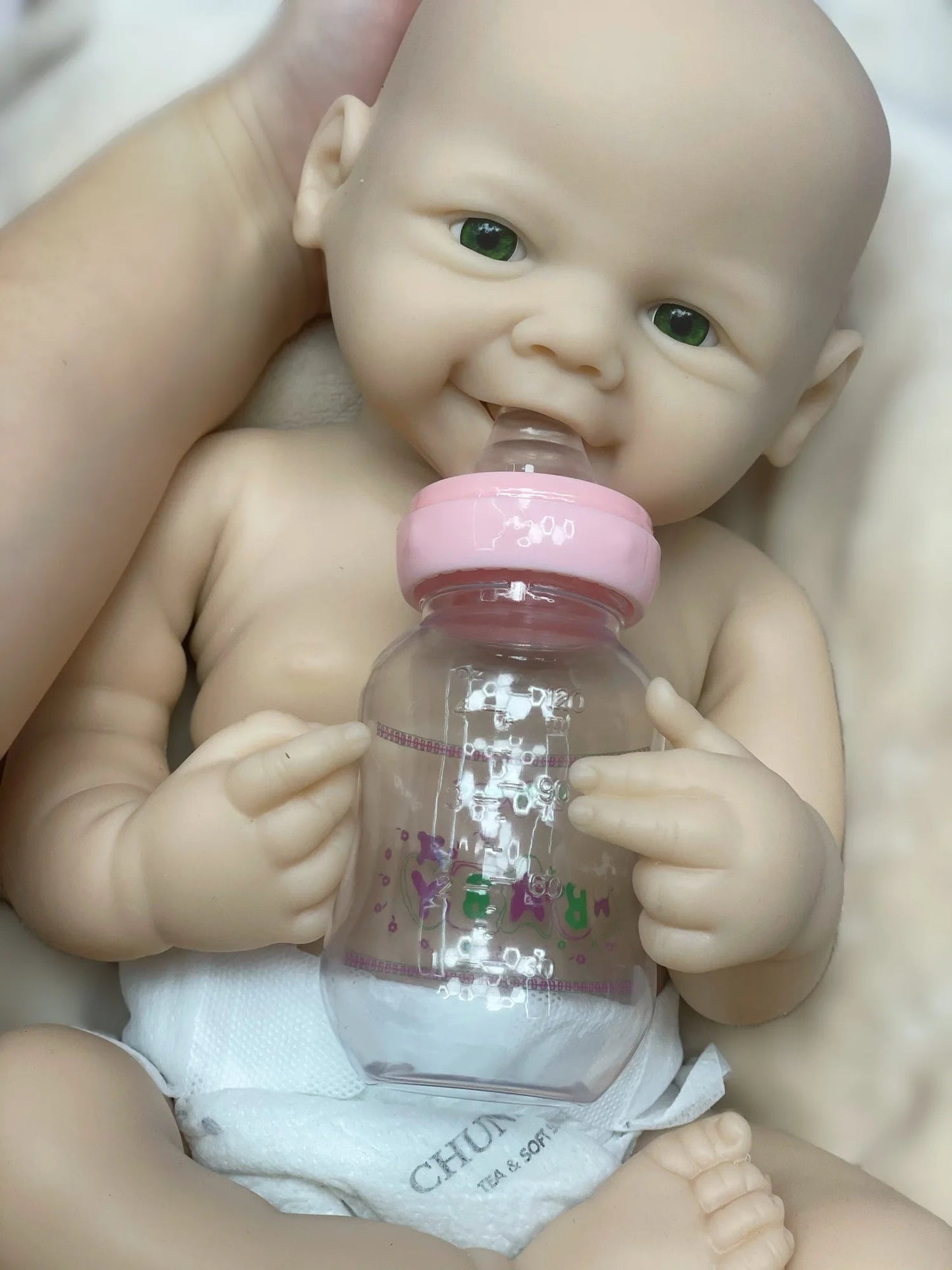 18Inch/2 Styles Unpained Vivienne Full Body Solid Silicone Bebe Reborn Girls Washable Reborn Dolls Handmade Lifelike Solid Doll lifelikesiliconereborns.com