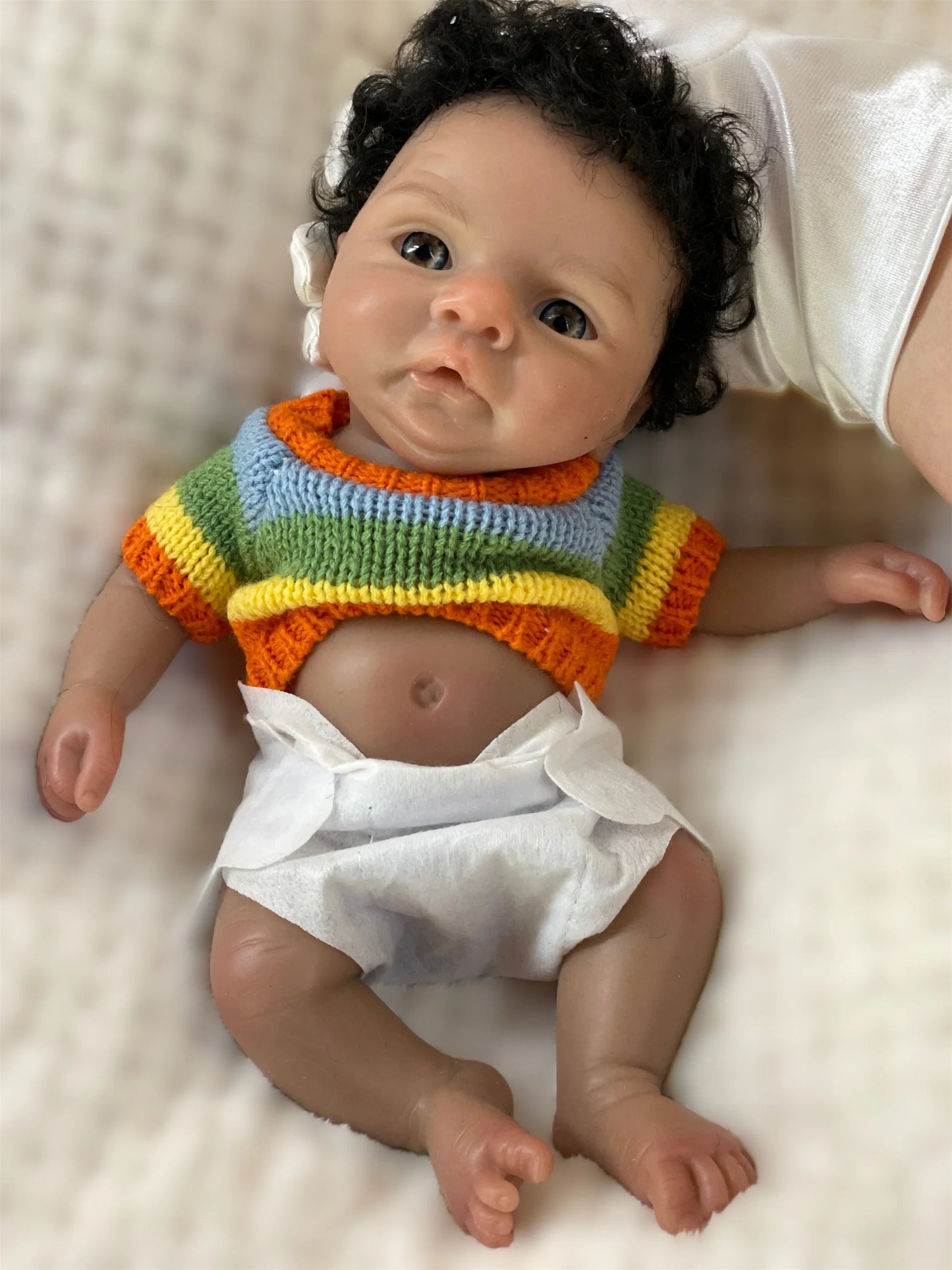 25CM Reborn Dolls Dark Skin Full Body Soft Solid Silicone Painted Realistic Newborn Dolls reborn de silicone real cuerpo lifelikesiliconereborns.com