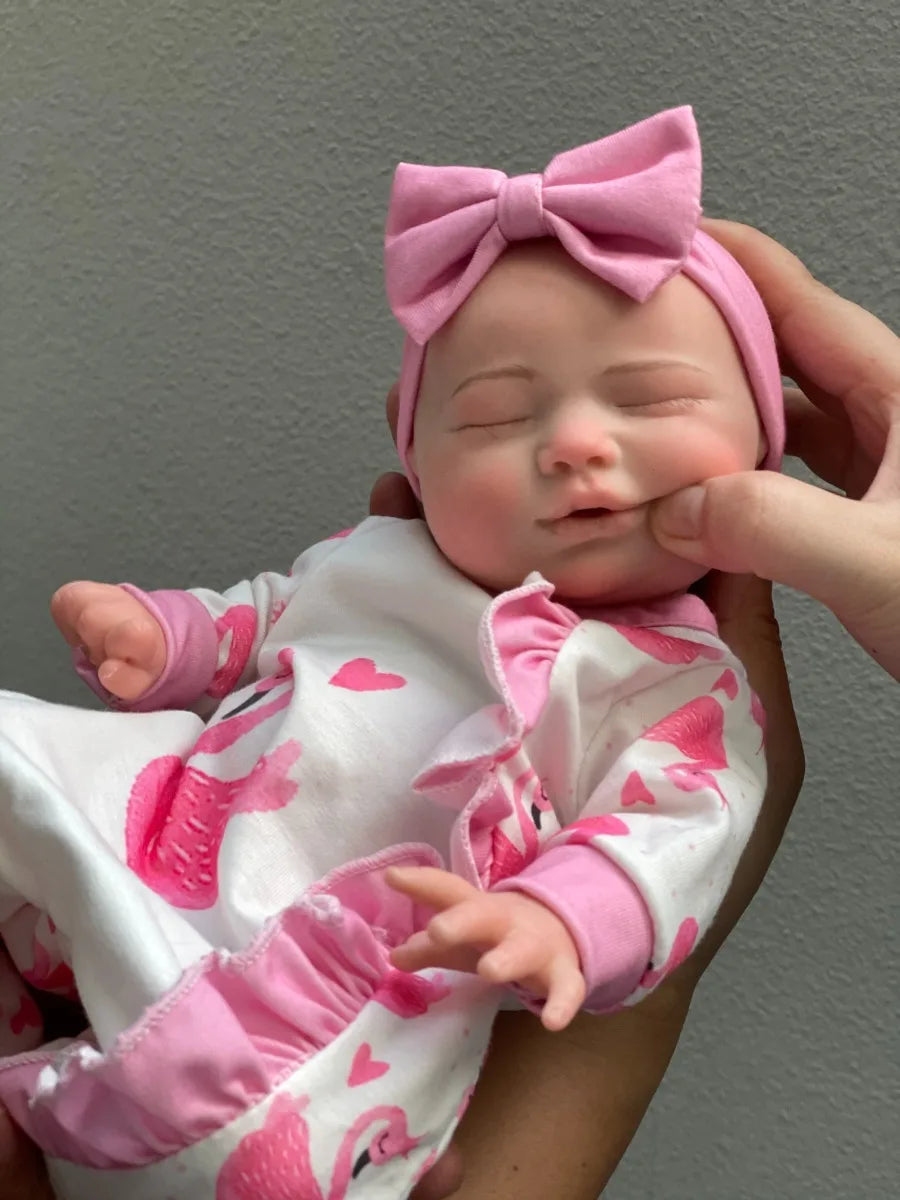 13.7 Inch 35 cm Full Body Soft Silicone Newborn Baby Girl Can Drink And Pee Out Reborn Girl lifelikesiliconereborns.com