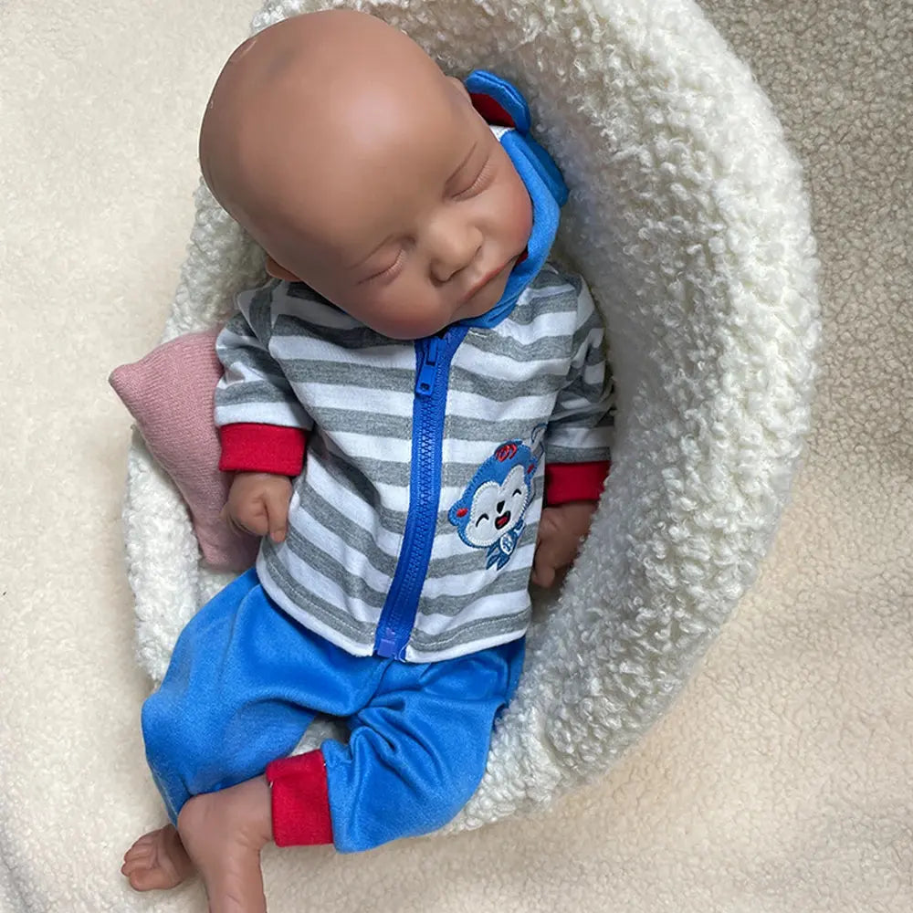 Silicone Newborn 2.6Kg Realistic Soft 18 Inch 44Cm Full Body Solid Silicone Sleepy Closed Eyes Reborn Baby Boy Dolls for Toys lifelikesiliconereborns.com