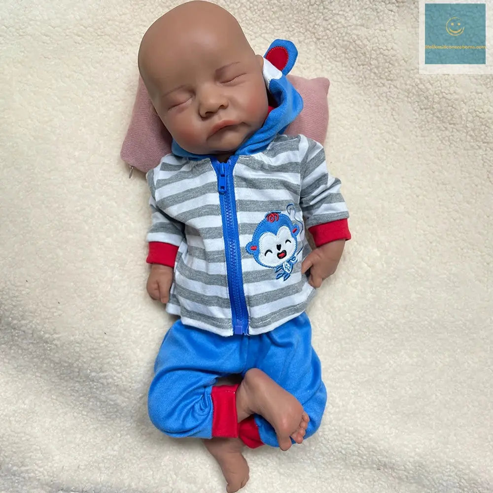 Silicone Newborn 2.6Kg Realistic Soft 18 Inch 44Cm Full Body Solid Silicone Sleepy Closed Eyes Reborn Baby Boy Dolls for Toys lifelikesiliconereborns.com