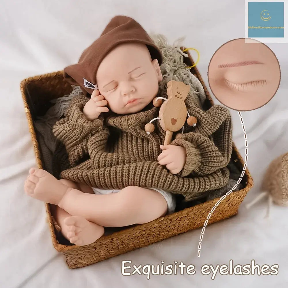 Sleeping Little Prince "19.3-inch solid silicone reborn baby boy 3.45kg super real weight baby boy sleeping style lifelikesiliconereborns.com