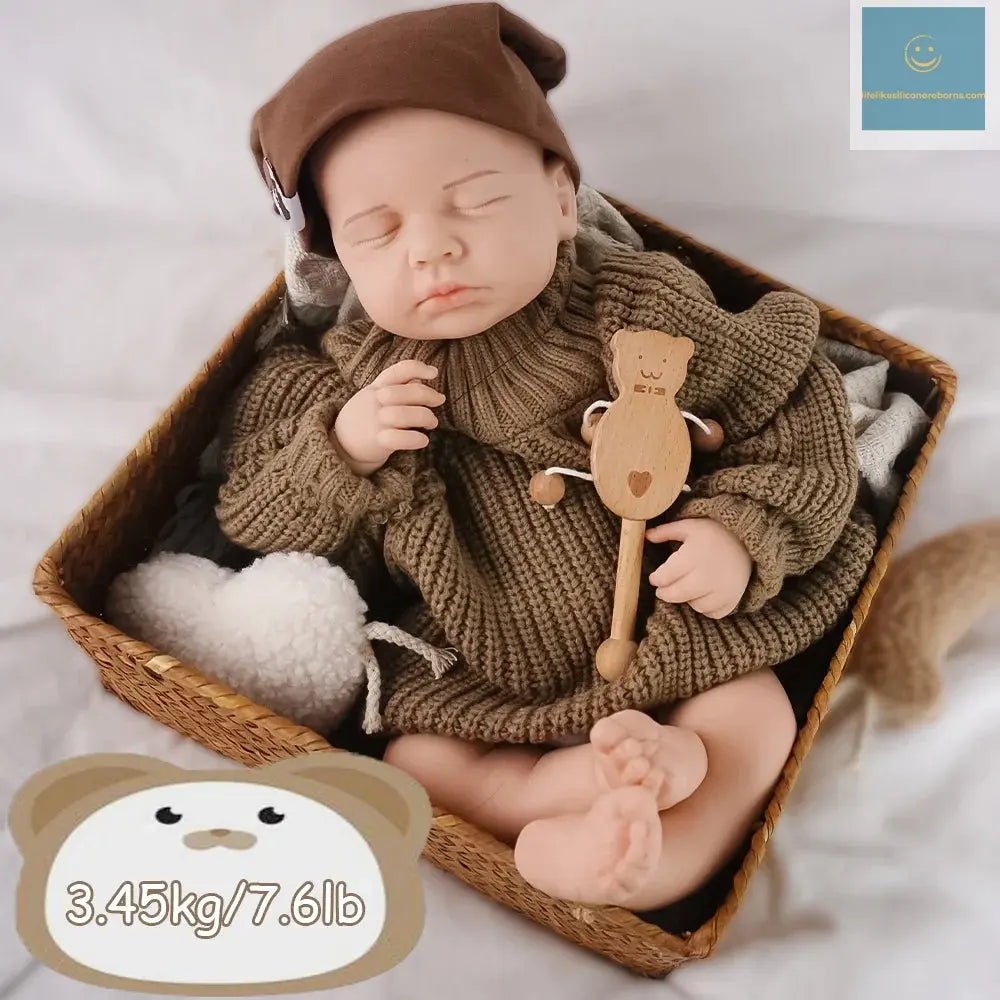 Sleeping Little Prince "19.3-inch solid silicone reborn baby boy 3.45kg super real weight baby boy sleeping style lifelikesiliconereborns.com