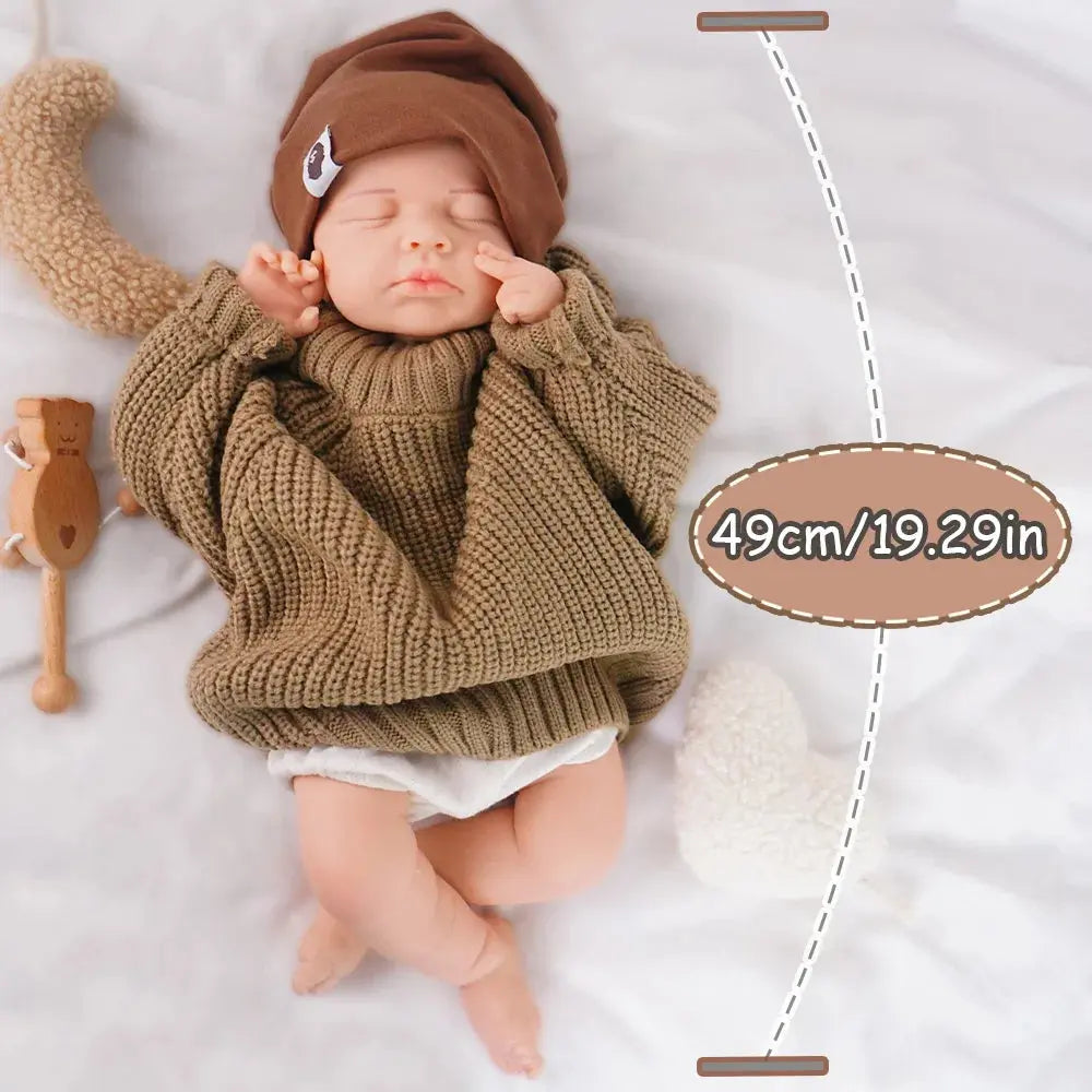 Sleeping Little Prince "19.3-inch solid silicone reborn baby boy 3.45kg super real weight baby boy sleeping style lifelikesiliconereborns.com
