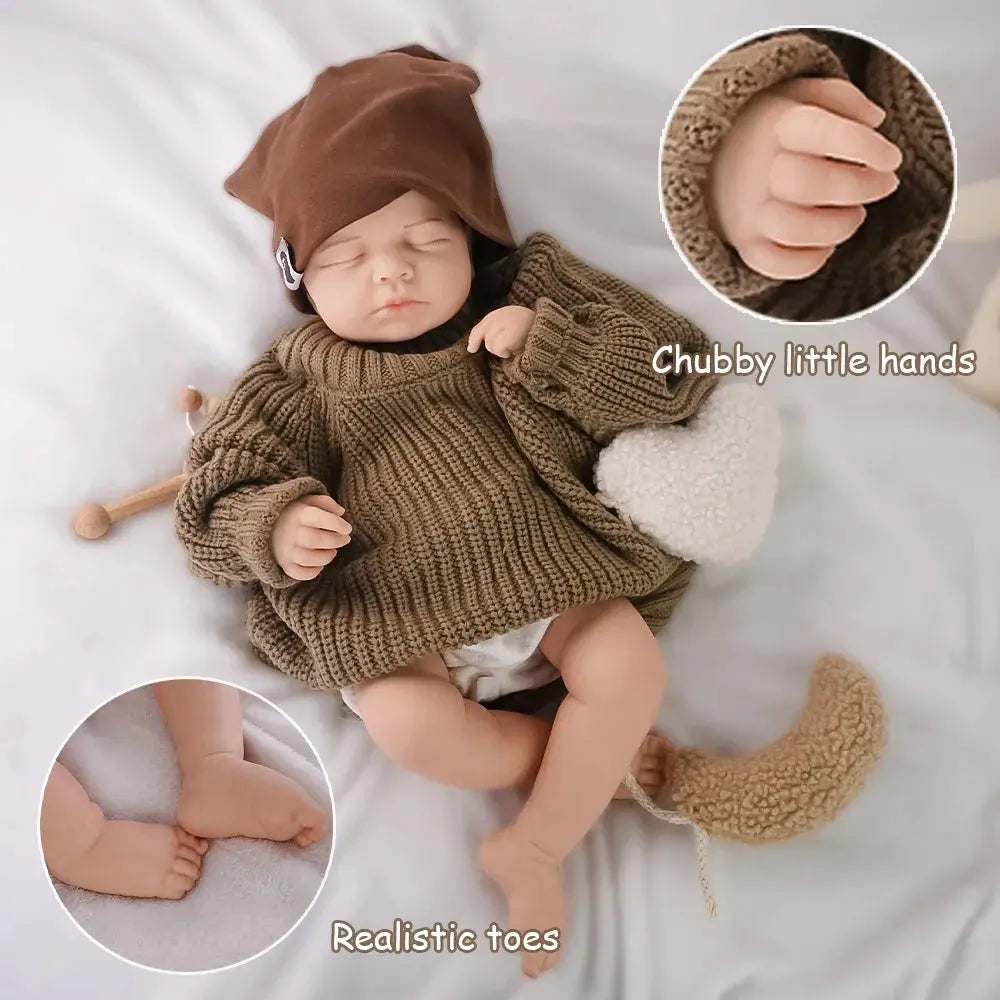 Sleeping Little Prince "19.3-inch solid silicone reborn baby boy 3.45kg super real weight baby boy sleeping style lifelikesiliconereborns.com