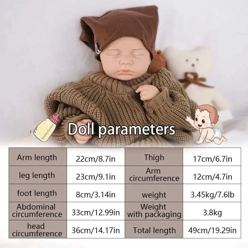 Sleeping Little Prince "19.3-inch solid silicone reborn baby boy 3.45kg super real weight baby boy sleeping style lifelikesiliconereborns.com