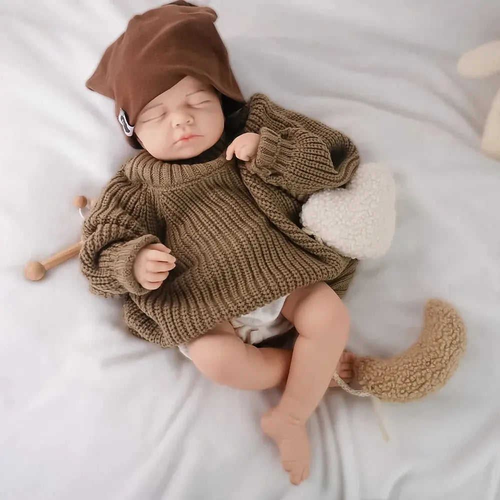 Sleeping Little Prince "19.3-inch solid silicone reborn baby boy 3.45kg super real weight baby boy sleeping style lifelikesiliconereborns.com