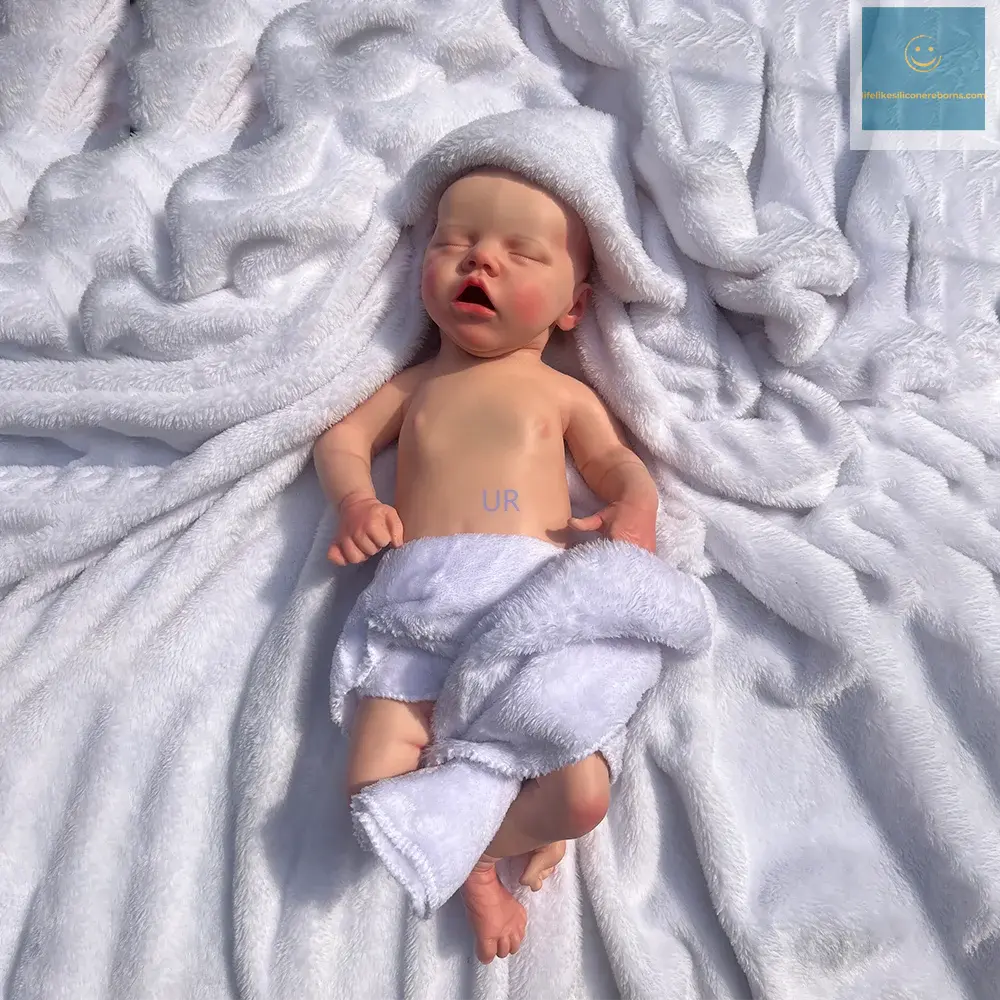 Sleeping Open Mouth Girl Artist Painted Collector Diy Toy Like Real Baby 18 Inch Long Full Body 100% Silicone Reborn Baby Doll lifelikesiliconereborns.com