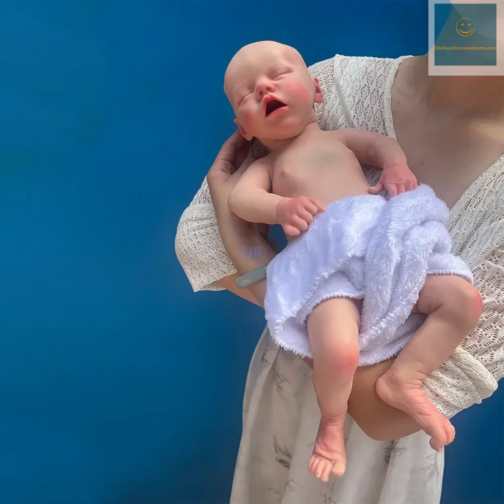 Sleeping Open Mouth Girl Artist Painted Collector Diy Toy Like Real Baby 18 Inch Long Full Body 100% Silicone Reborn Baby Doll lifelikesiliconereborns.com