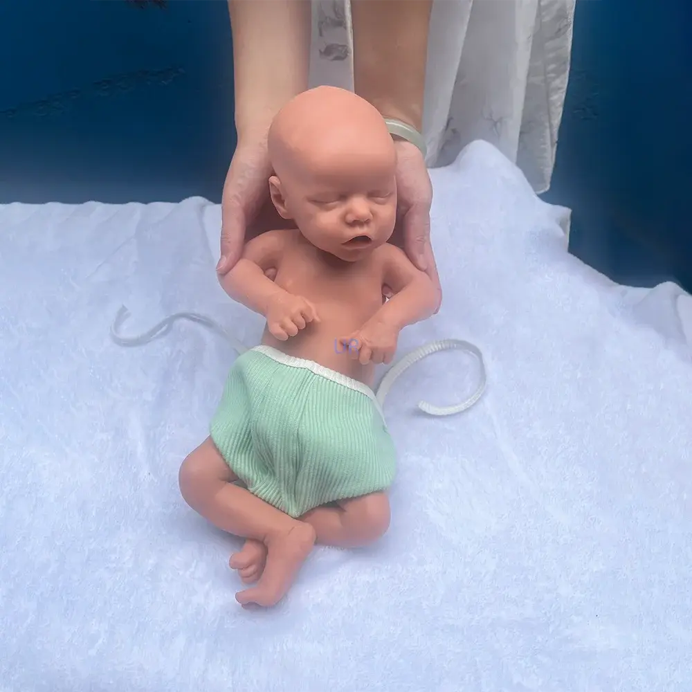 Sleeping Open Mouth Girl Artist Painted Collector Diy Toy Like Real Baby 18 Inch Long Full Body 100% Silicone Reborn Baby Doll lifelikesiliconereborns.com