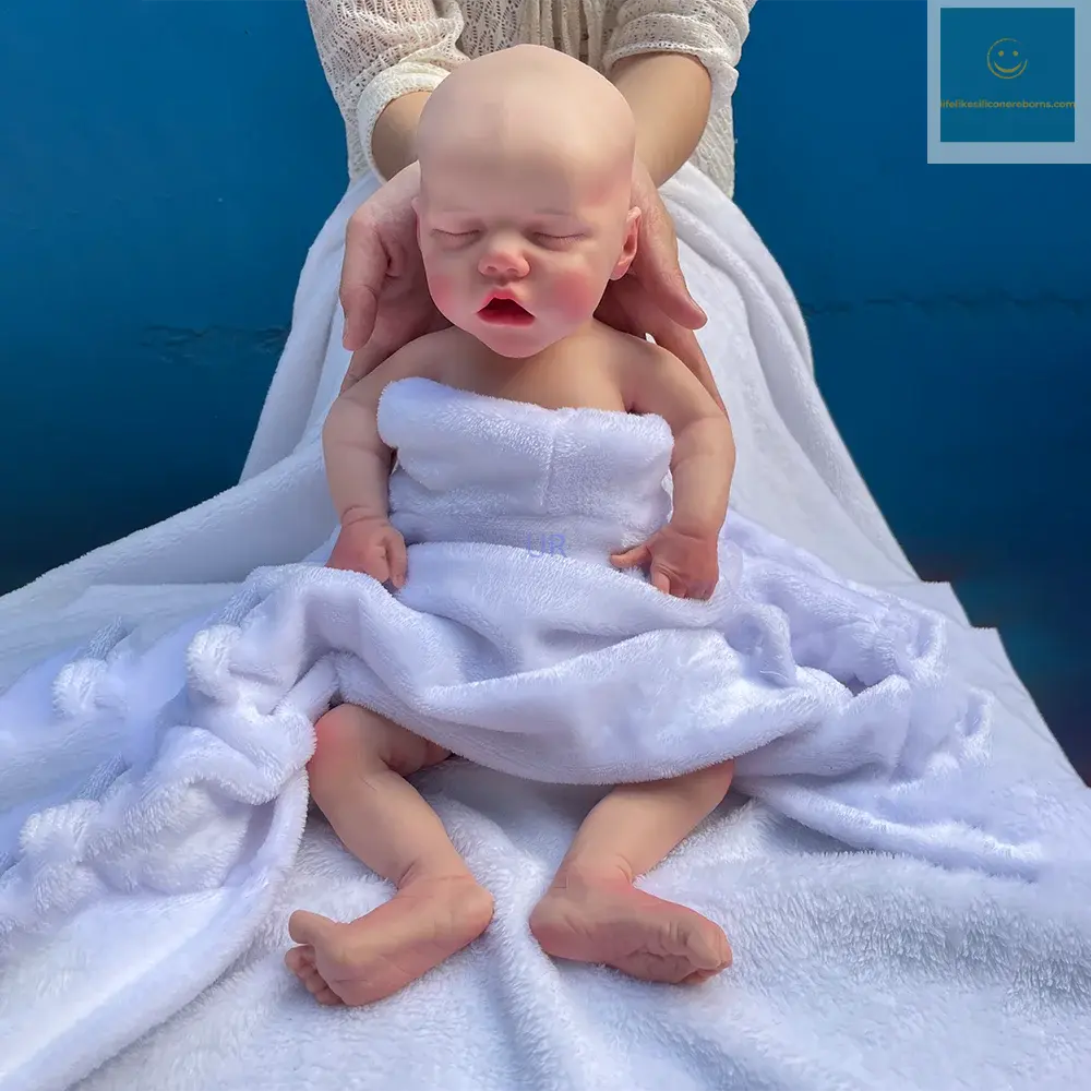 Sleeping Open Mouth Girl Artist Painted Collector Diy Toy Like Real Baby 18 Inch Long Full Body 100% Silicone Reborn Baby Doll lifelikesiliconereborns.com
