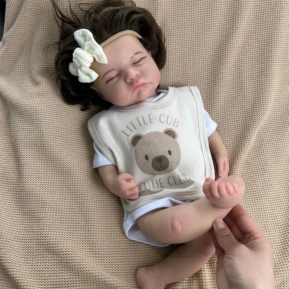 Soft Lifelike Silicone Reborn Baby Girl 50cm Realistic Skin Tones Hand-Painted Details Doll As Cherished Memorial Keepsakes lifelikesiliconereborns.com