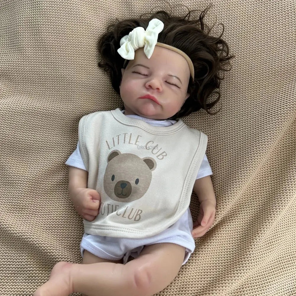 Soft Lifelike Silicone Reborn Baby Girl 50cm Realistic Skin Tones Hand-Painted Details Doll As Cherished Memorial Keepsakes lifelikesiliconereborns.com