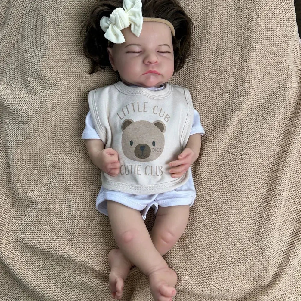 Soft Lifelike Silicone Reborn Baby Girl 50cm Realistic Skin Tones Hand-Painted Details Doll As Cherished Memorial Keepsakes lifelikesiliconereborns.com