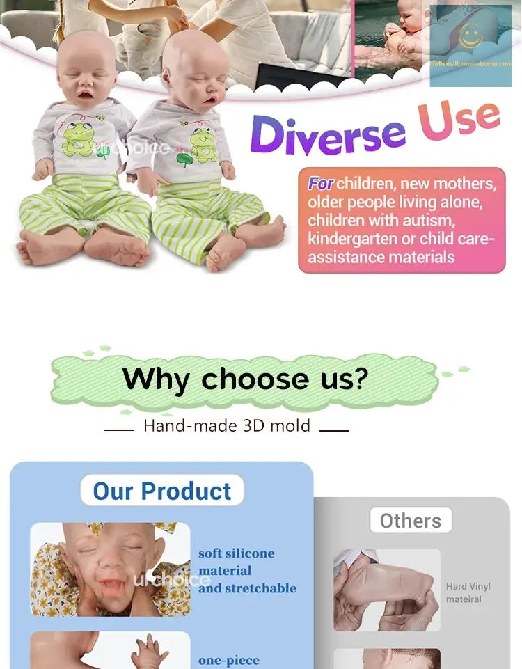 Soft Stretchy Blank Silicone Doll 50CM 20" Reborn Baby Chubby Unpainted Newborn Girl Maddie Paint by yourself lifelikesiliconereborns.com
