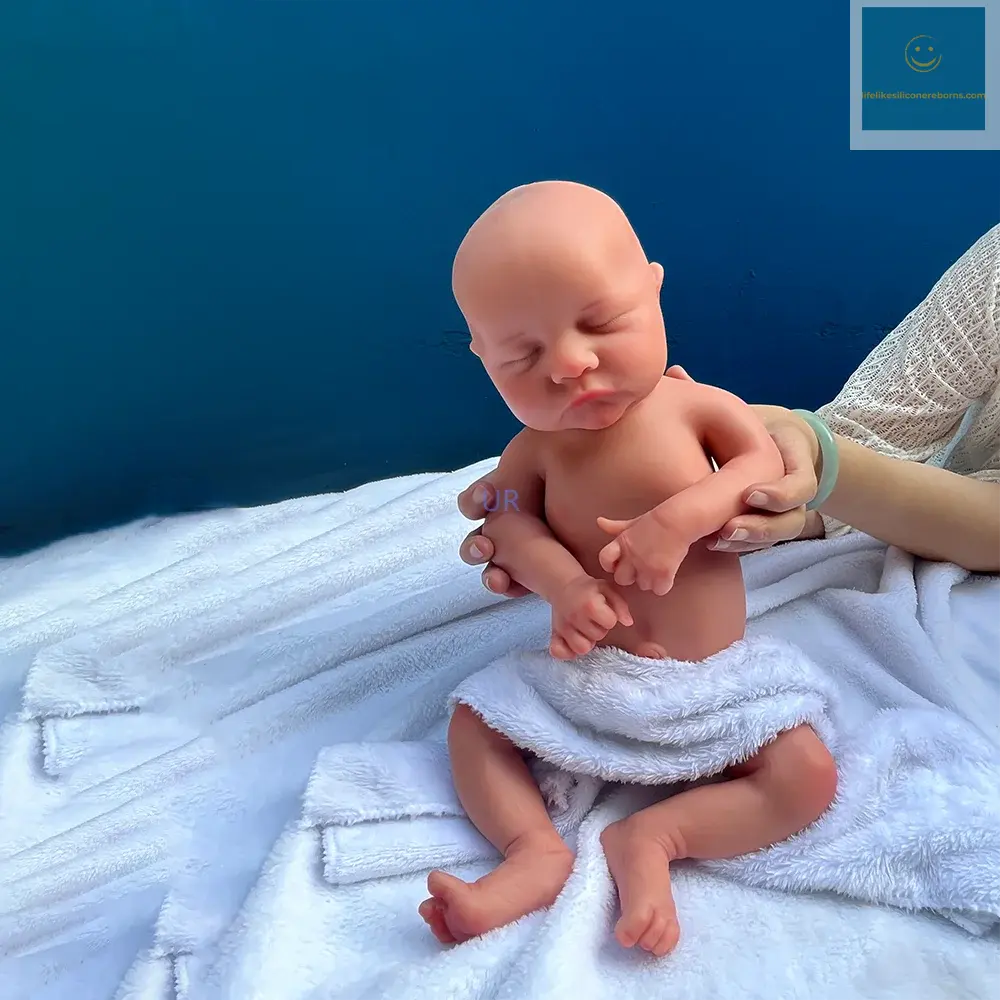 Squishy Bathed Newborn Baby Prototype Like A Real Baby With Visable Skin Texture 17.5 Inch Long Silicone Reborn Baby Doll Boy lifelikesiliconereborns.com
