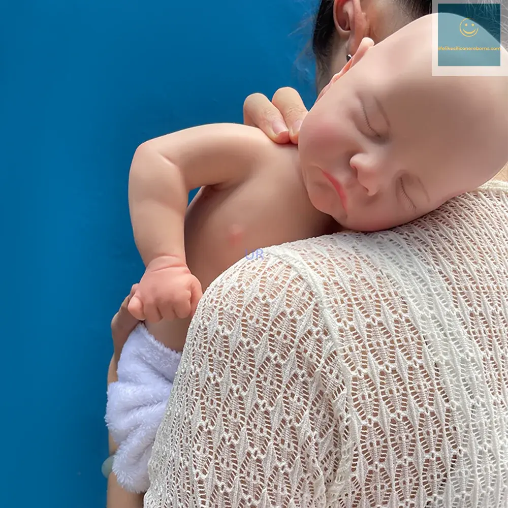 Squishy Bathed Newborn Baby Prototype Like A Real Baby With Visable Skin Texture 17.5 Inch Long Silicone Reborn Baby Doll Boy lifelikesiliconereborns.com