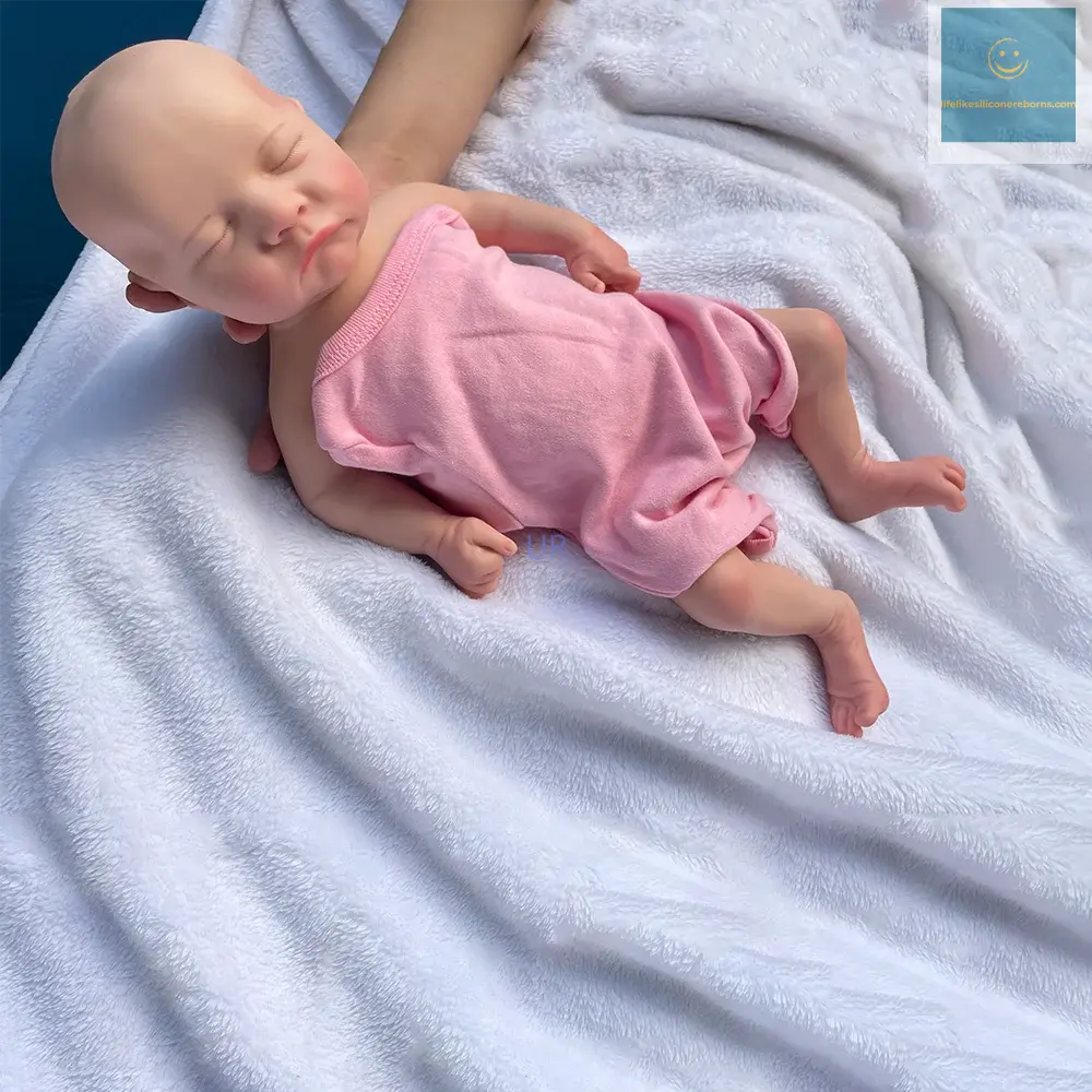 Squishy Bathed Newborn Baby Prototype Like A Real Baby With Visable Skin Texture 17.5 Inch Long Silicone Reborn Baby Doll Boy lifelikesiliconereborns.com