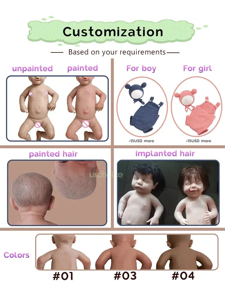 Squishy Bathed Newborn Baby Prototype Like A Real Baby With Visable Skin Texture 17.5 Inch Long Silicone Reborn Baby Doll Boy lifelikesiliconereborns.com