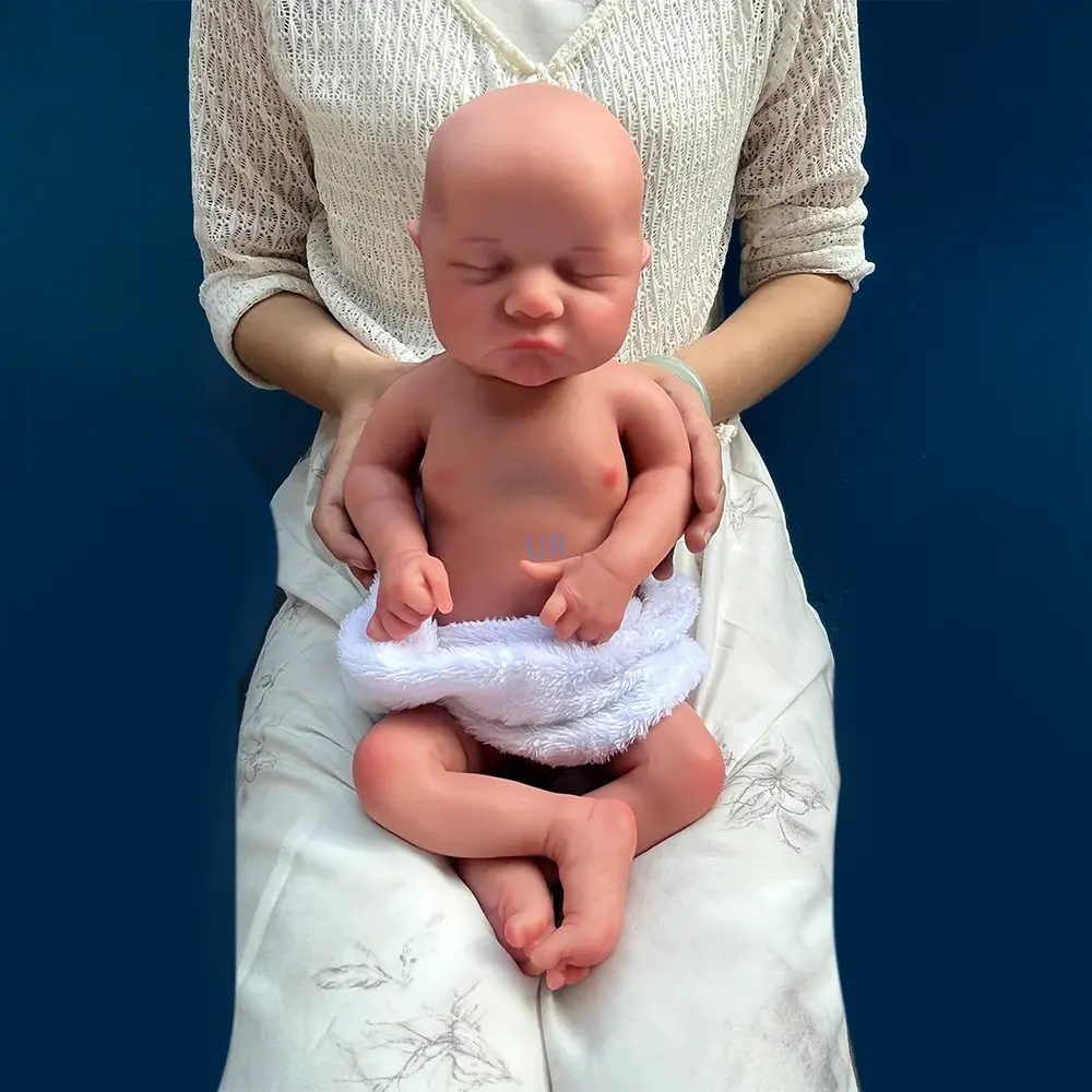 Squishy Bathed Newborn Baby Prototype Like A Real Baby With Visable Skin Texture 17.5 Inch Long Silicone Reborn Baby Doll Boy lifelikesiliconereborns.com