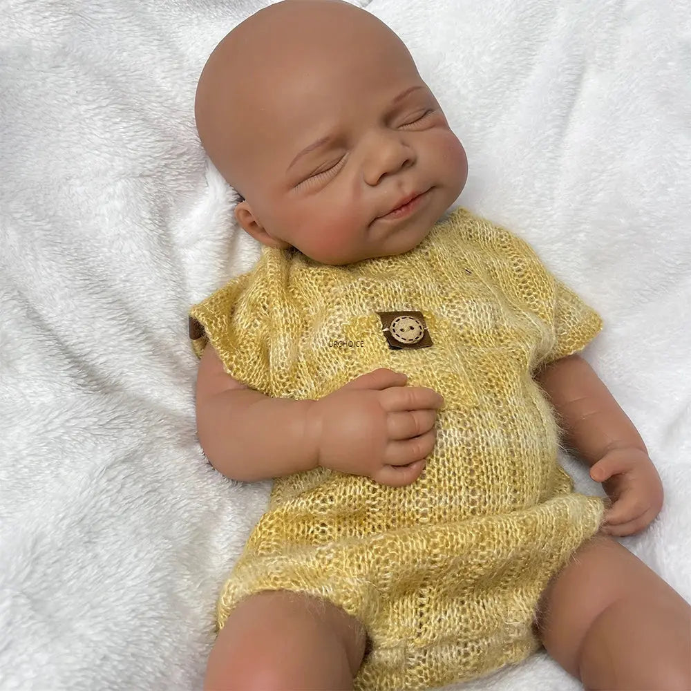 Ultra-Realistic Silicone Reborn Dolls African Baby Girl/Boy 47cm Flexible Body Lifelike Expressions for Kids Toy Christmas Gift lifelikesiliconereborns.com