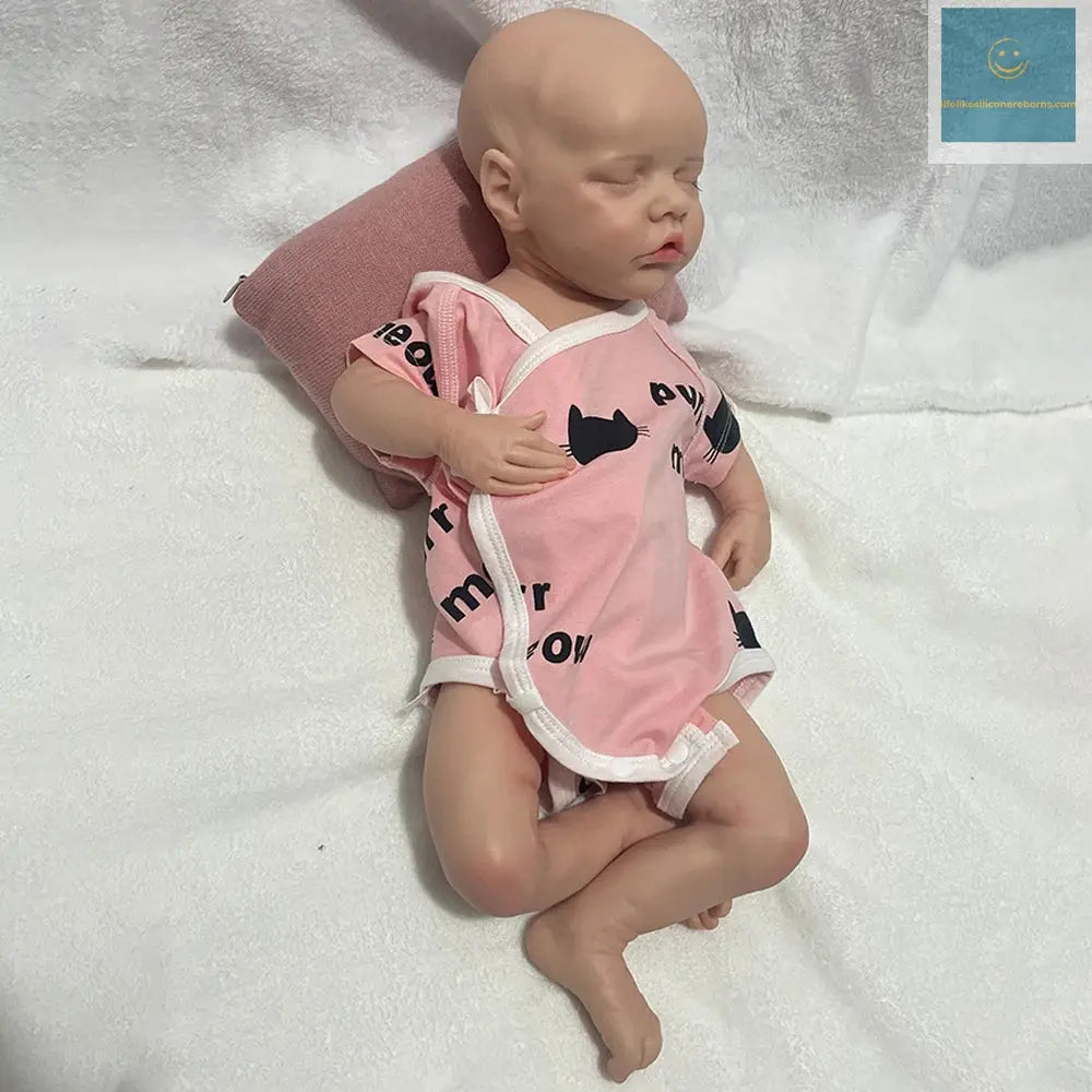 Unpainted 18inch Full Body Silicone Reborn Baby Doll Girl Lifelike Realistic Sleeping Doll Bebe Toys for Children Gift lifelikesiliconereborns.com