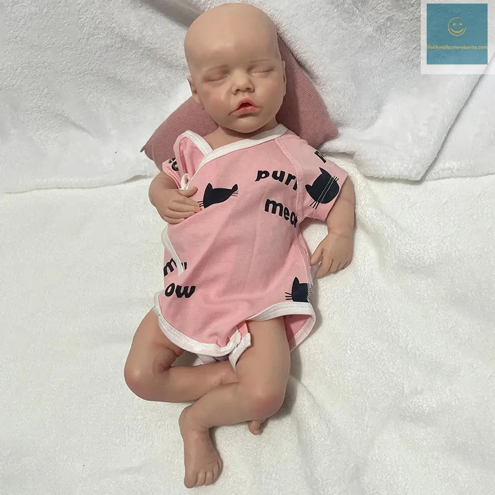 Unpainted 18inch Full Body Silicone Reborn Baby Doll Girl Lifelike Realistic Sleeping Doll Bebe Toys for Children Gift lifelikesiliconereborns.com
