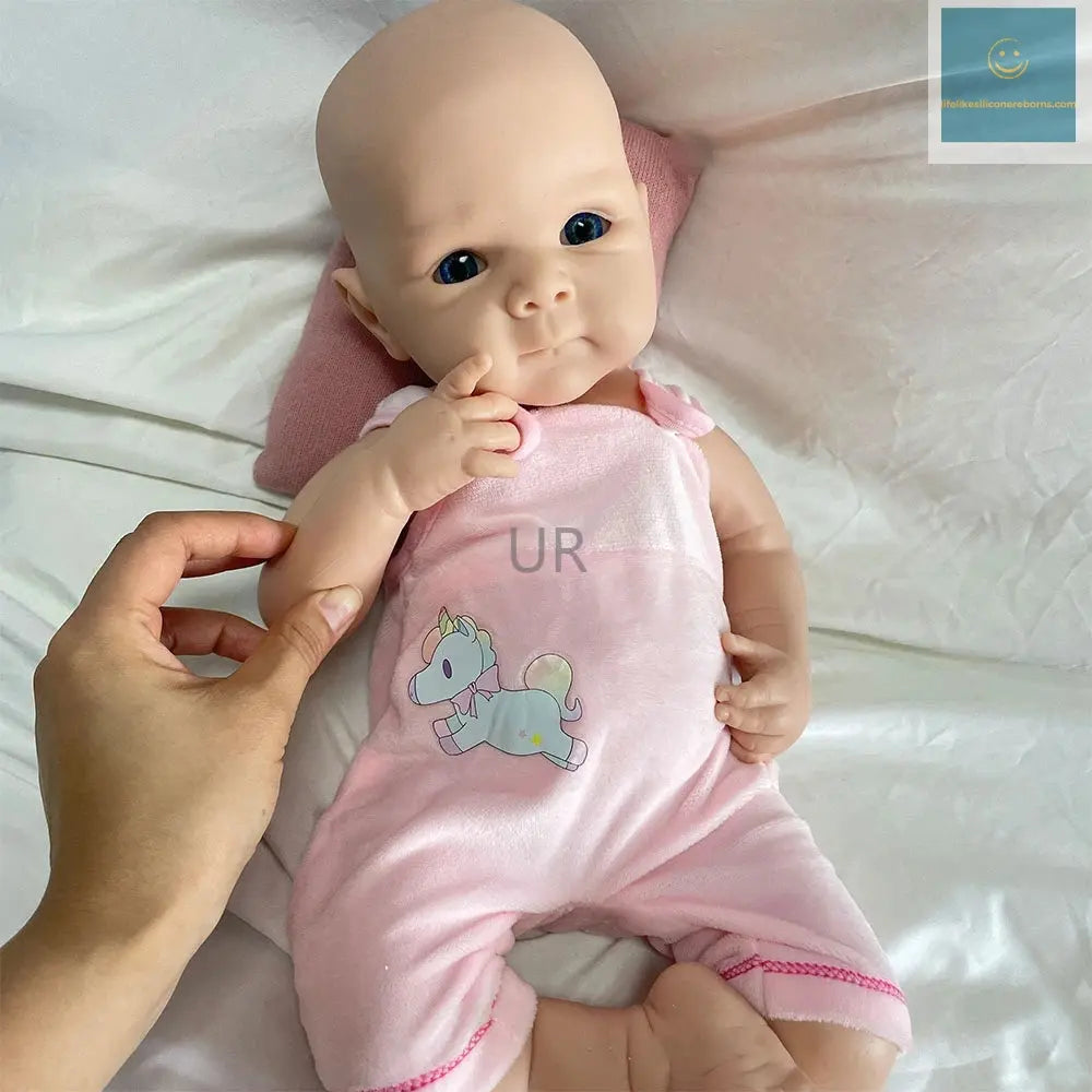 Unpainted 19" 100% Solid Platinum Silicone Reborn Doll DIY Blank Newborn Baby Girl Blue Eyes Painter Collectibles Gift lifelikesiliconereborns.com