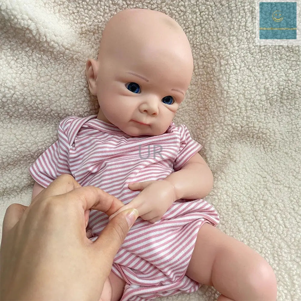 Unpainted 19" 100% Solid Platinum Silicone Reborn Doll DIY Blank Newborn Baby Girl Blue Eyes Painter Collectibles Gift lifelikesiliconereborns.com