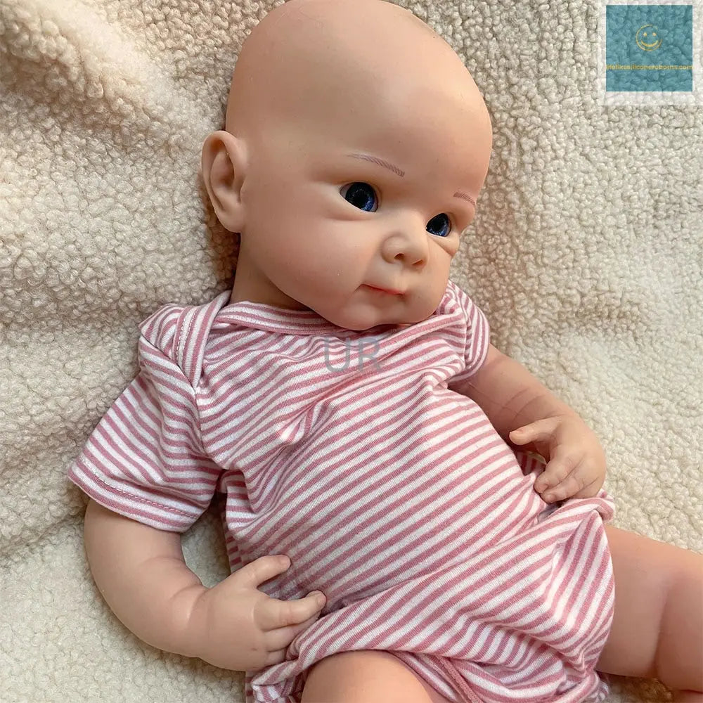 Unpainted 19" 100% Solid Platinum Silicone Reborn Doll DIY Blank Newborn Baby Girl Blue Eyes Painter Collectibles Gift lifelikesiliconereborns.com