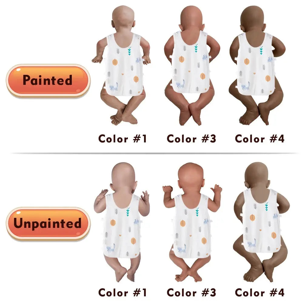 Unpainted 19" 100% Solid Platinum Silicone Reborn Doll DIY Blank Newborn Baby Girl Blue Eyes Painter Collectibles Gift lifelikesiliconereborns.com