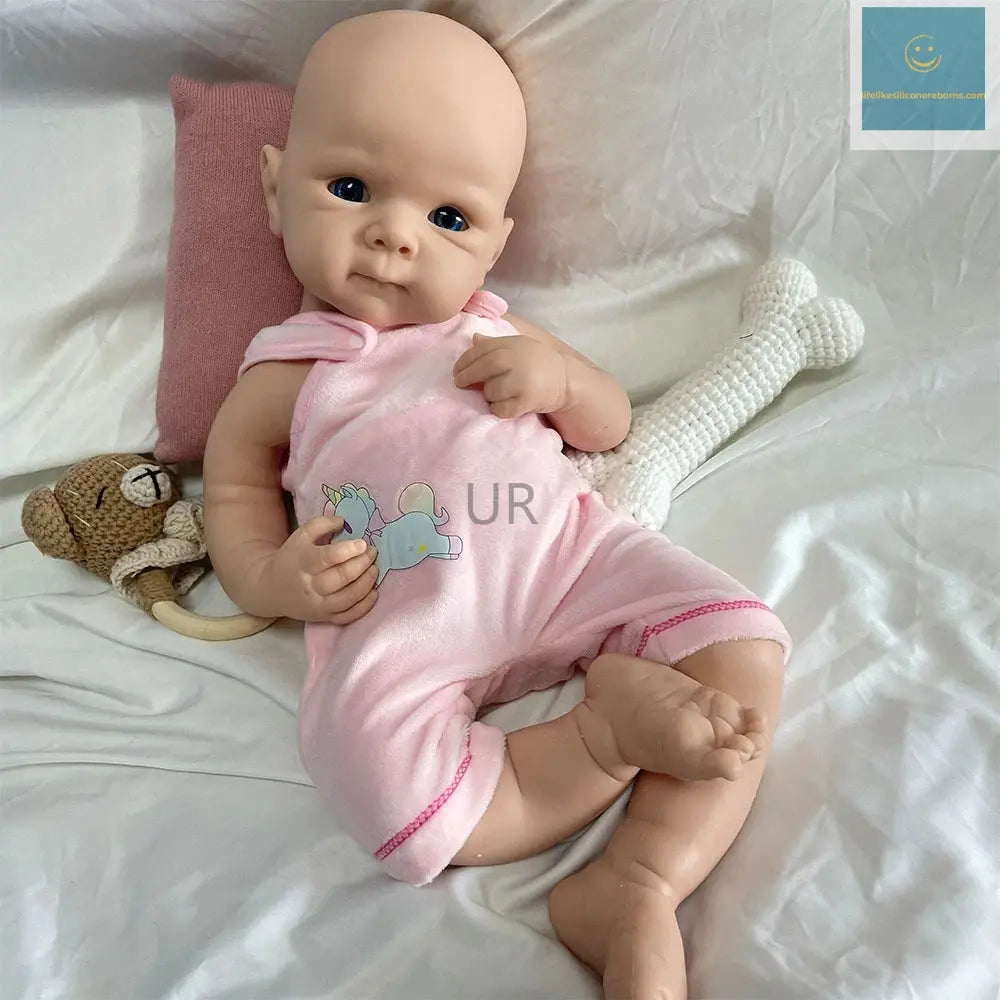 Unpainted 19" 100% Solid Platinum Silicone Reborn Doll DIY Blank Newborn Baby Girl Blue Eyes Painter Collectibles Gift lifelikesiliconereborns.com
