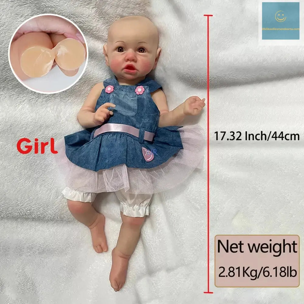 Unpainted Advanced Painted Doll Gift Set for Kids Real Saskia 18 Inch Realistic Newborn Baby Handmade Lifelike Newborn Girl lifelikesiliconereborns.com