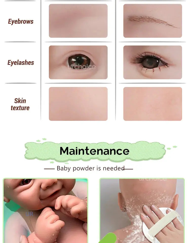 Unpainted Advanced Painted Doll Gift Set for Kids Real Saskia 18 Inch Realistic Newborn Baby Handmade Lifelike Newborn Girl lifelikesiliconereborns.com