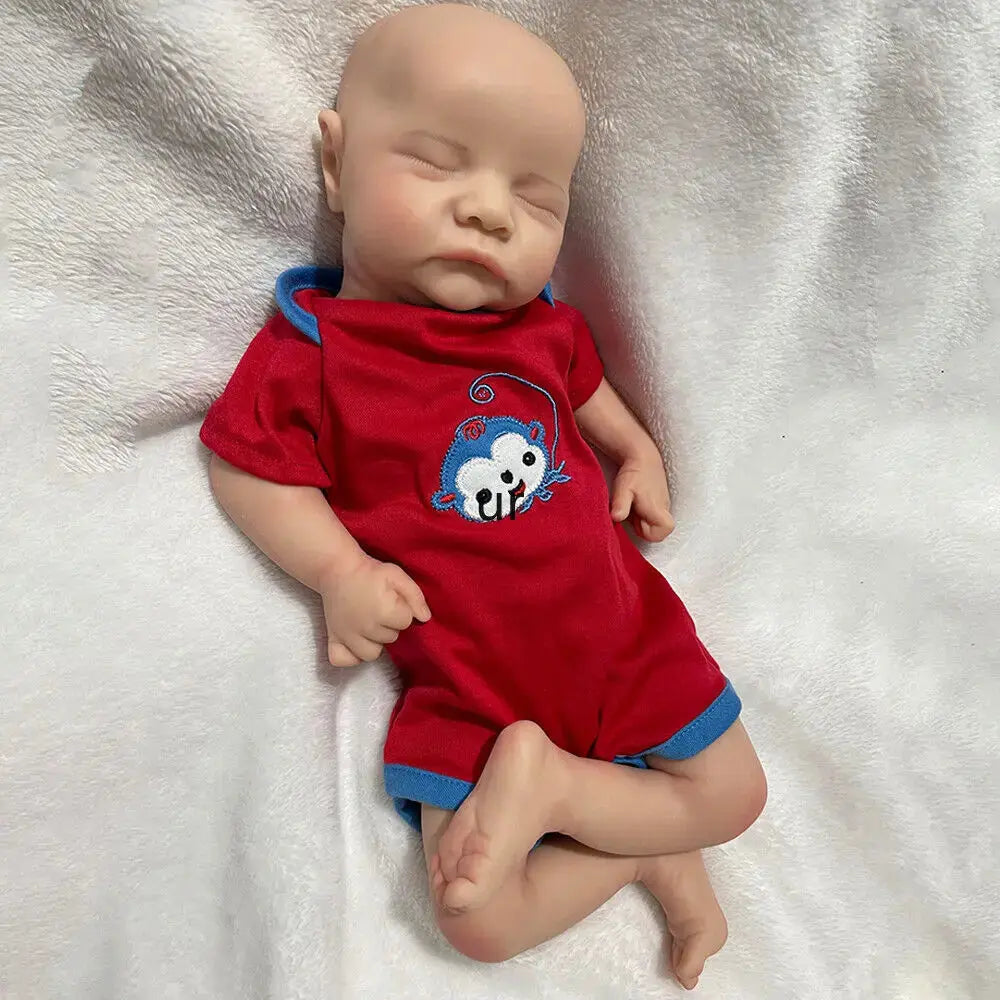 Unpainted/Painted 18Inch Reborn Doll Full Solid Silicone Handmade Realistic Sleeping Baby Boy Weighted 5.7lb Gift lifelikesiliconereborns.com