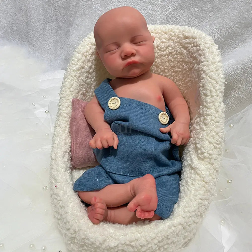 Unpainted/Painted 18Inch Reborn Doll Full Solid Silicone Handmade Realistic Sleeping Baby Boy Weighted 5.7lb Gift lifelikesiliconereborns.com