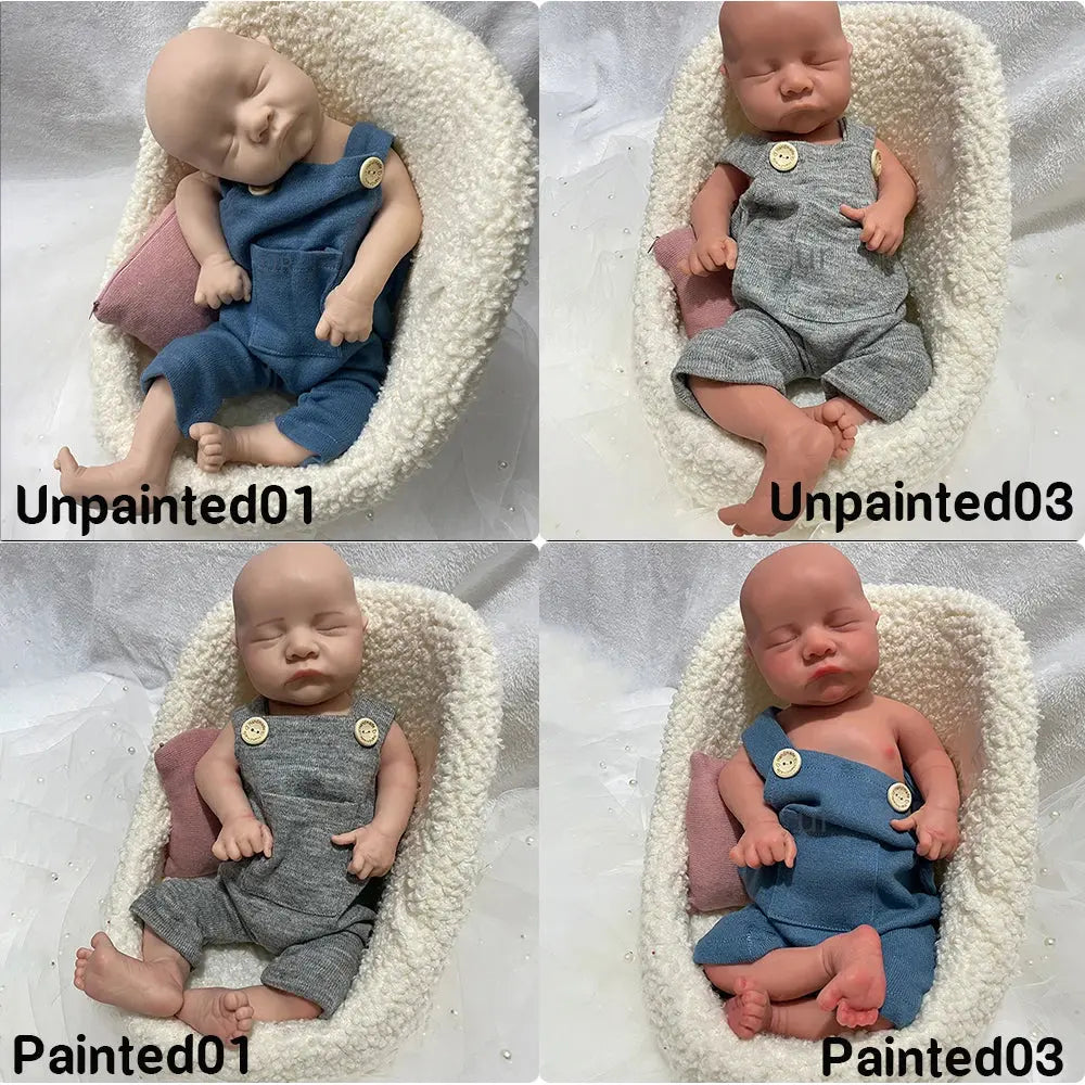 Unpainted/Painted 18Inch Reborn Doll Full Solid Silicone Handmade Realistic Sleeping Baby Boy Weighted 5.7lb Gift lifelikesiliconereborns.com