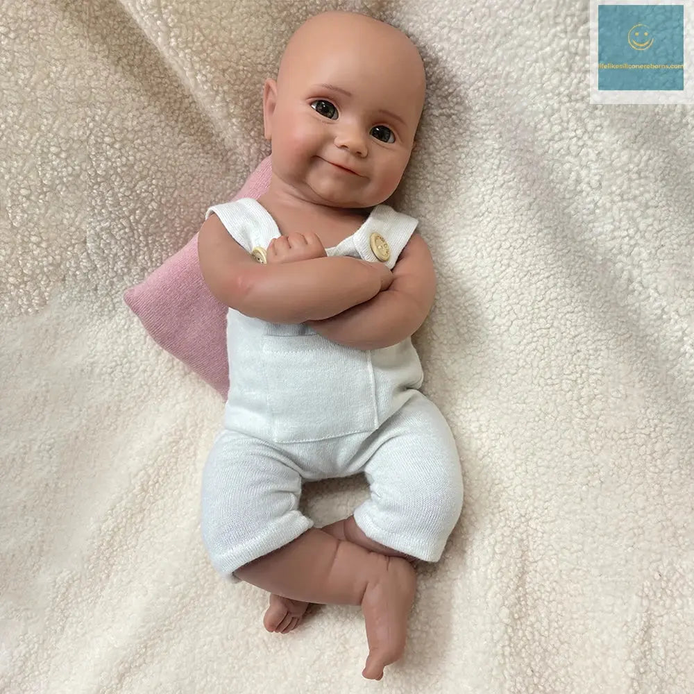 Washable 20 Inch Full Body Realistic Silicone Reborn Baby Doll Lifelike Infant African Smile Girl Artist Collectible lifelikesiliconereborns.com