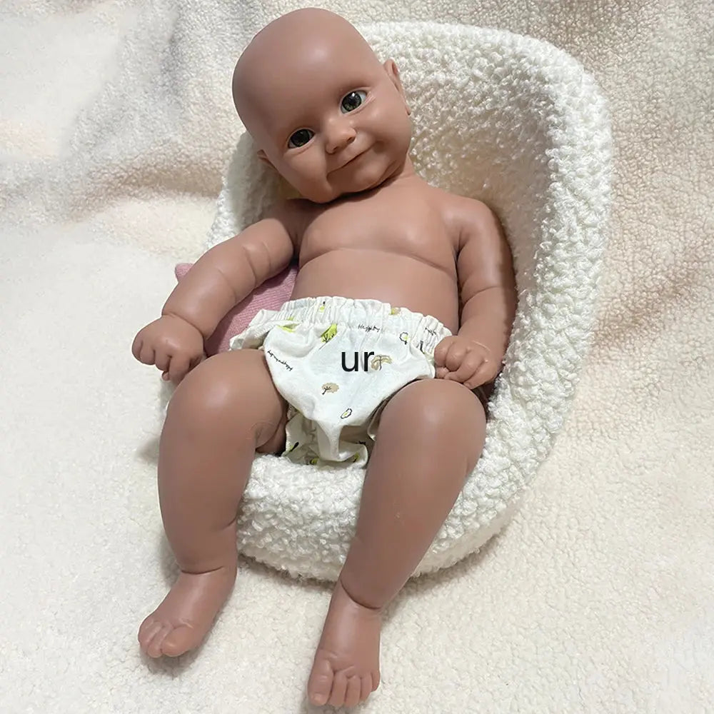 Washable 20 Inch Full Body Realistic Silicone Reborn Baby Doll Lifelike Infant African Smile Girl Artist Collectible lifelikesiliconereborns.com