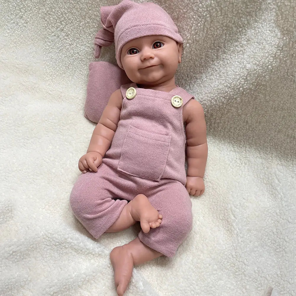 Washable 20 Inch Full Body Realistic Silicone Reborn Baby Doll Lifelike Infant African Smile Girl Artist Collectible lifelikesiliconereborns.com