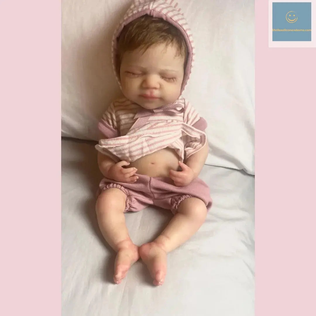 Washable 33cm Pascale Painted Full Body Silicone Bebe Reborn Girl With Rooted Hair Can Open Mouth Newborn Silicone Girl Doll lifelikesiliconereborns.com