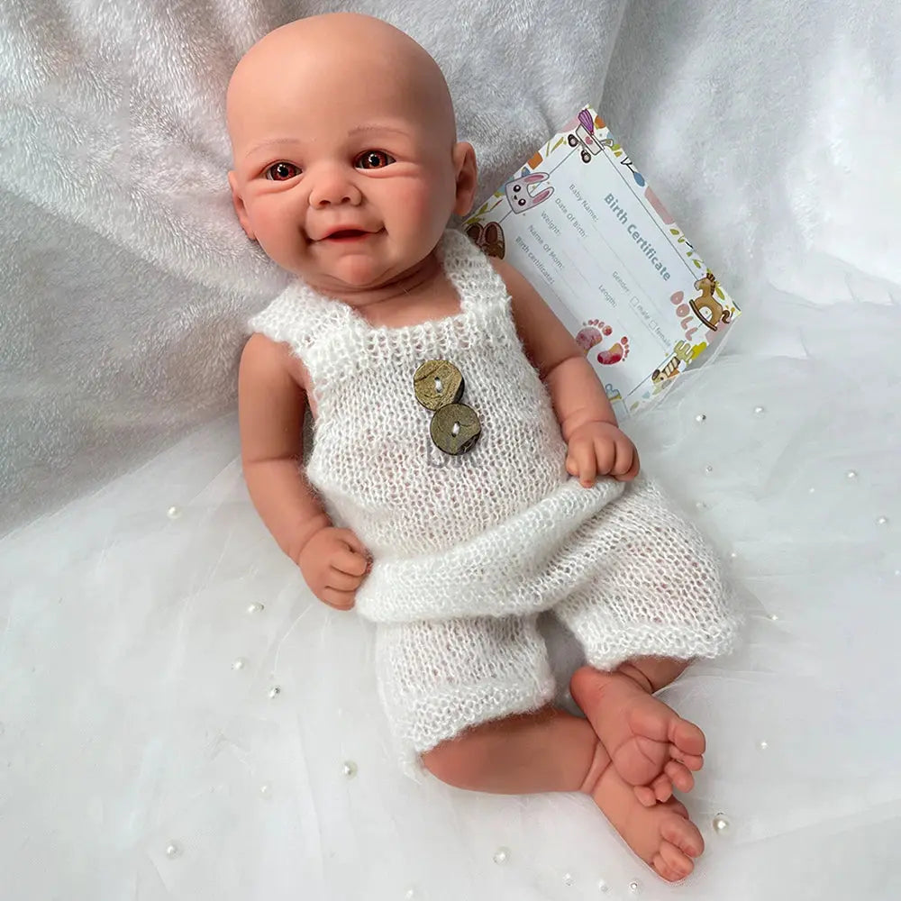 Waterproof Weighted Baby Girl 18" Lifelike Full Body Silicone Reborn Dolls Soft Handmade Newborn Dolls for Collector Gift lifelikesiliconereborns.com