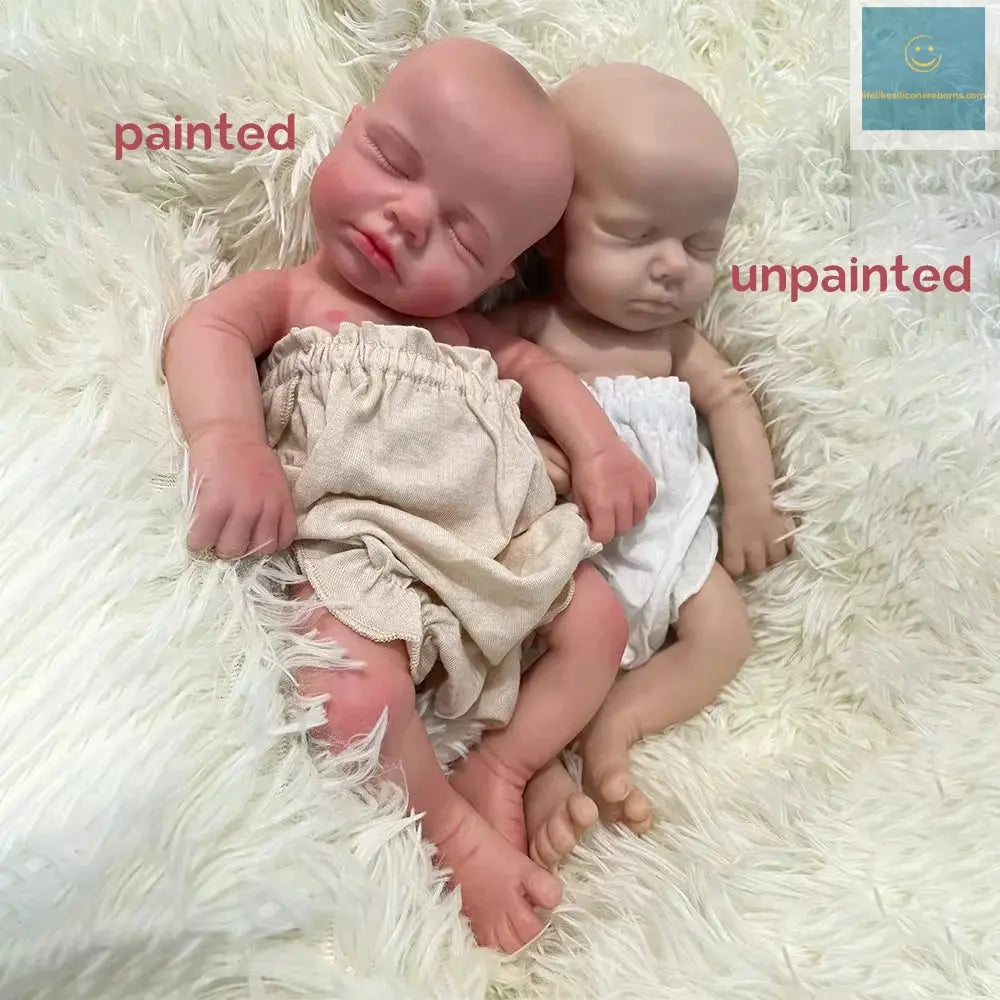 differnt months 2 Babies Artist Painted Collector Small 31Cm Newborn Baby Girl And Large 50Cm Full Silicone Reborn Dolls Loulou lifelikesiliconereborns.com