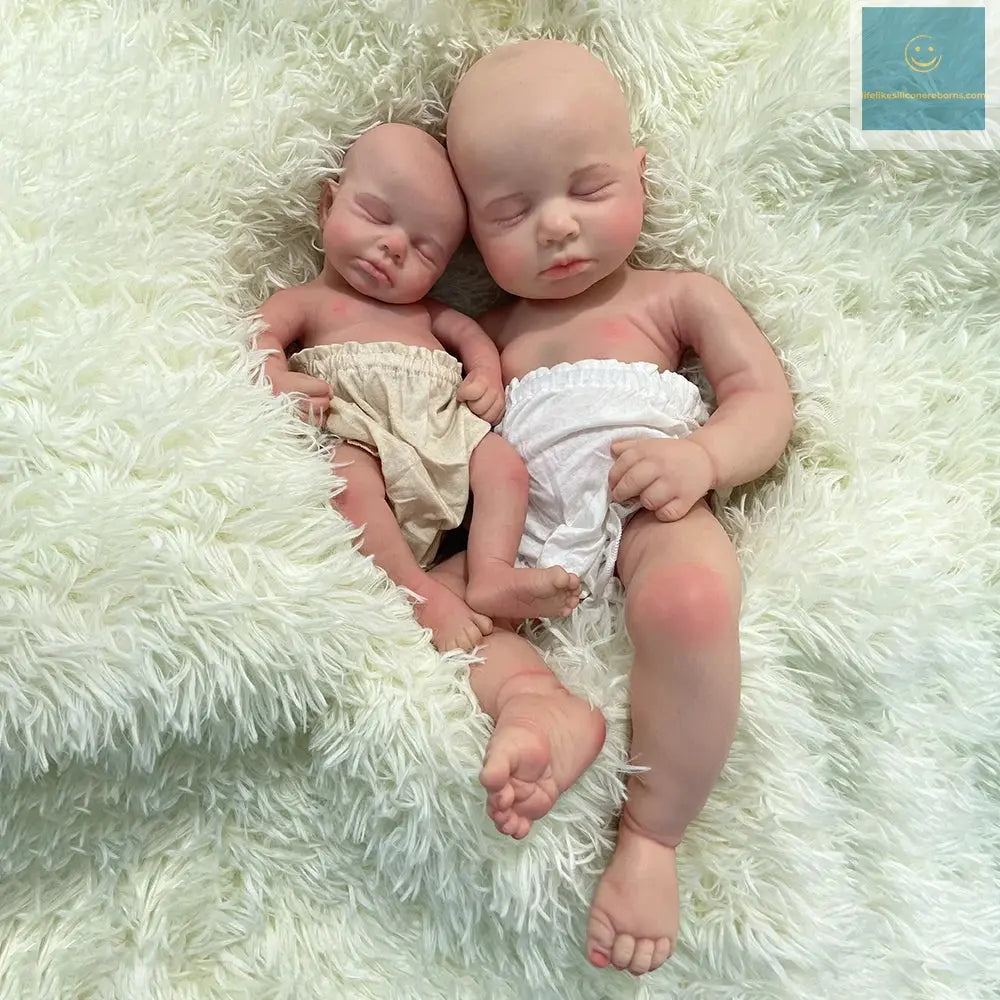 differnt months 2 Babies Artist Painted Collector Small 31Cm Newborn Baby Girl And Large 50Cm Full Silicone Reborn Dolls Loulou lifelikesiliconereborns.com