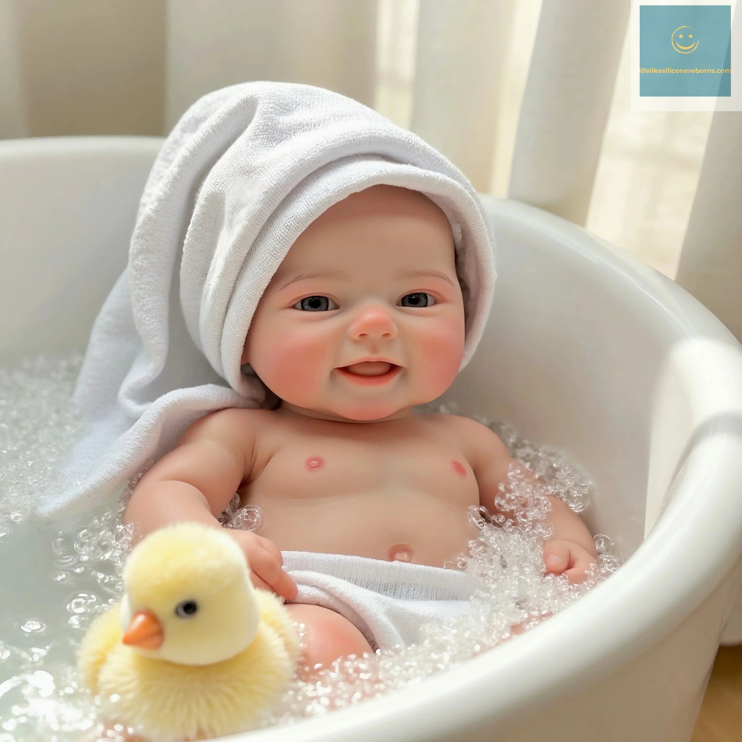 realistic silicone reborn baby in bathrooms 