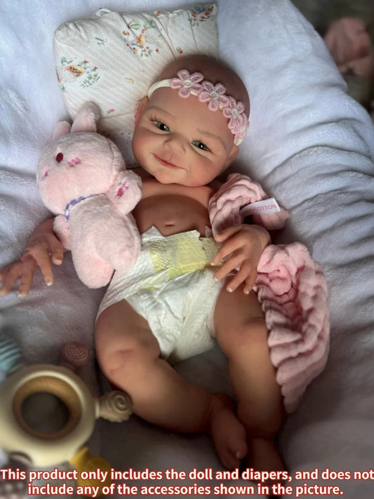 1 PC 18 Inch Silicone Bebe Reborn Doll Handmade Lifelike Newborn Baby Girl For Children Birthday Gifts（Clothes Send Random） lifelikesiliconereborns.com
