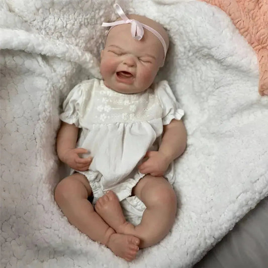 1 PC 18 Inches Maria Silicone Reborn Doll Handmade Crying Loudly Baby Girl Washable Lifelike Newborn Baby Doll With Hand-Painted lifelikesiliconereborns.com