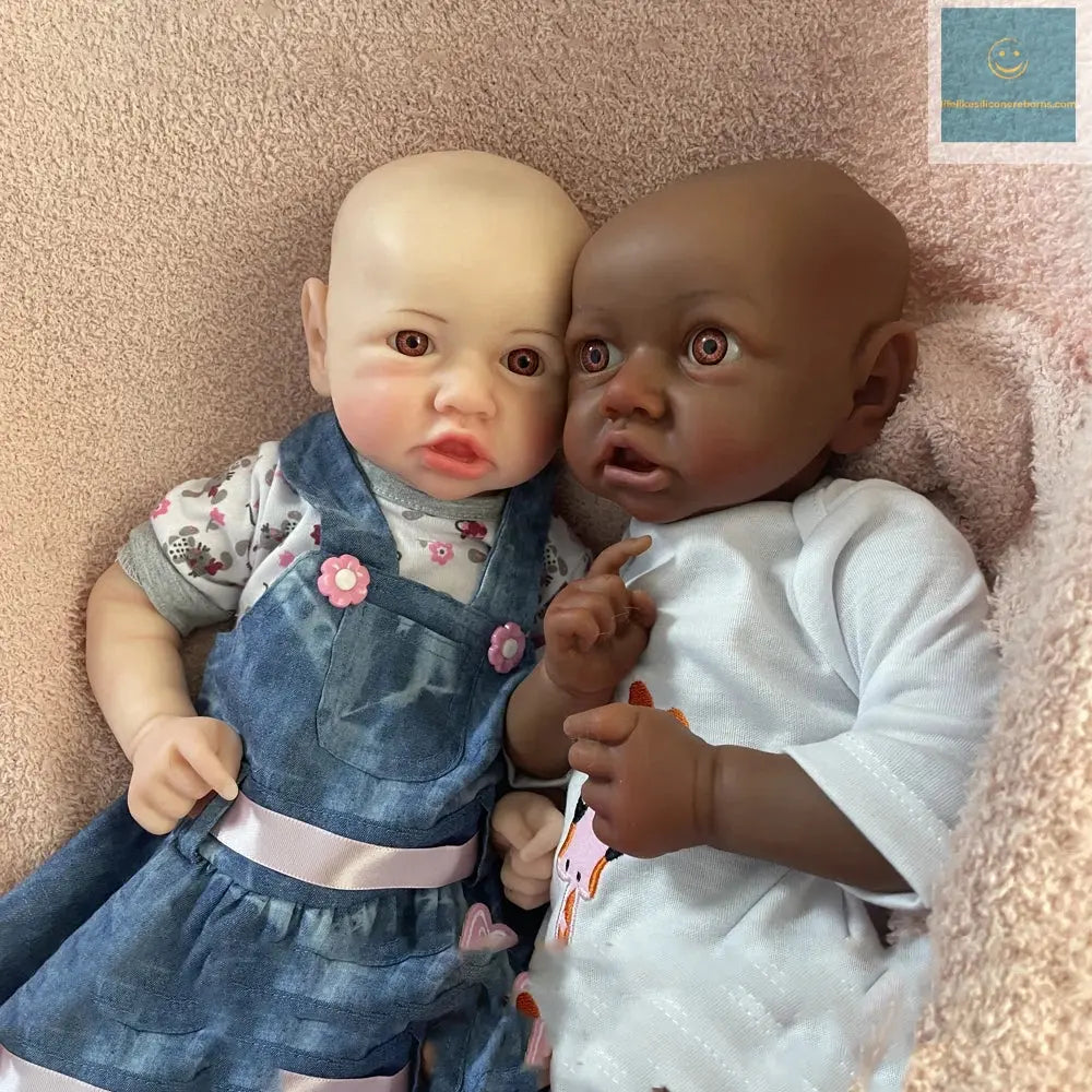 100% Siold Silicone Reborn Baby Dark African Girl 18Inch Collectibles Realistic Soft Waterproof Baby Doll Gift lifelikesiliconereborns.com