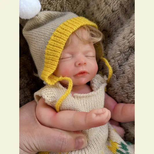 10Inch Can Open Mouth Full Body Silicone Reborn Girl Doll With Handmade Rooted Hair Lifelike Newborn Doll With Sweather Cloth lifelikesiliconereborns.com